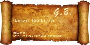 Gansel Bertilla névjegykártya